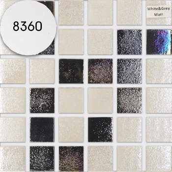 Мозаика АкваМо микс бело-черный White & Grey Matt 31.7х31.7 стеклянная для ванны, душевой,бассейна за 1 ШТ