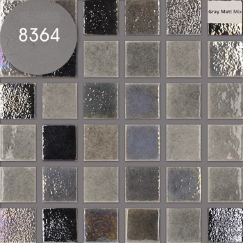 Мозаика АкваМо серый микс Gray Matt Mix 31.7 х 31.7 стеклянная для ванны, душевой,кухни,хамама,бассейна за 1