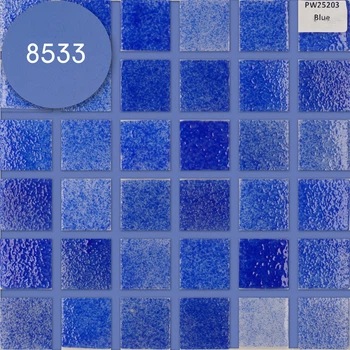 Мозаика АкваМо синяя присыпка PW25203 Blue 31.7х31.7 стеклянная для ванны, душевой,кухни,хамама,бассейна за 1