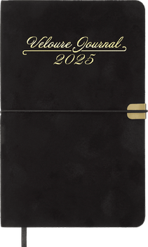 Еженедельник датированный 2025 (A5, 136стр, линия, черный) Buromax Velour BM.2710-01