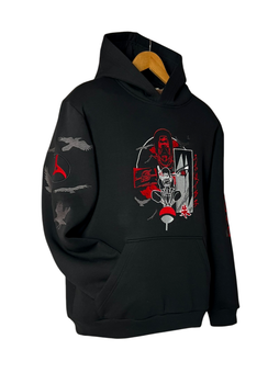 Худі YADRIK Аніме Наруто Ітачі з тучками на капюшоні футер (Oversize L) чорний