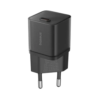 Мережевий зарядний пристрій 1x Type-C з швидкою зарядкою GaN5S Fast Charger 30W блок живлення чорний, Baseus (P10162504113-00)
