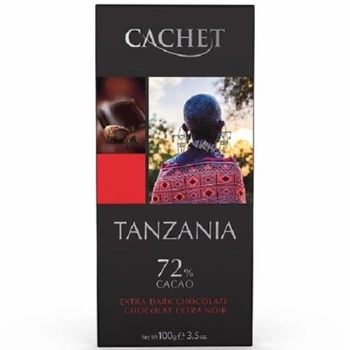 Шоколад экстра черный 72% Cachet Tanzania 100 г