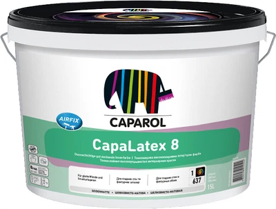 Интерьерная шелковисто-матовая высококачественная латексная краска Caparol CapaLatex 8 B3 прозрачный 9.4 л