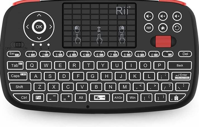 Клавіатура Riitek RII I4 mini Bluetooth USB з тачпадом та підсвічуванням чорний