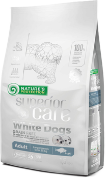 Sucha bezzbożowa karma dla dorosłych psów z białą sierścią Nature's Protection Superior Care White Dogs Grain Free Biała ryba (NPSC46338) (4771317463388)