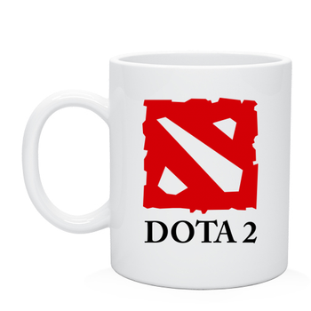 Чашка біла з принтом Дота 2 (z0002)
