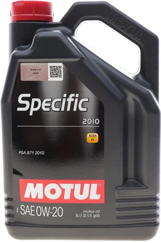 Моторна олива Motul 0W20 Specific 2010 (ACEA C5) PSA B71 2010 5 л (112791)