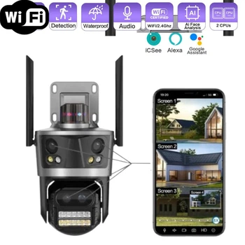 Камера видеонаблюдения 8-x ZOOM WI FI уличная 12 Мп ICSEE поворотная
