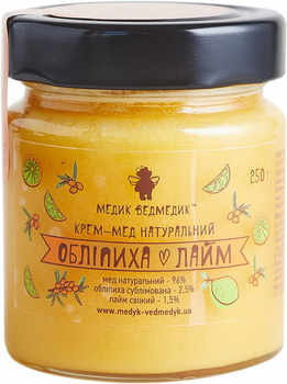 Мед облепиха-лайм Медик Ведмедик 250 г (0.25 кг) (4820195680292)