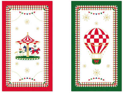 Zestaw ręczników kuchennych Rose&Tulipani Xmas Carousel 68 x 36 cm 2 szt (8018594581326)