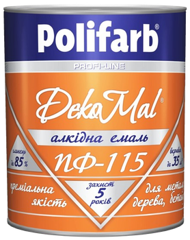 Эмаль Polifarb DekoMal ПФ-115 изумрудная, 2,7 кг