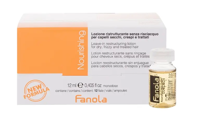 Ампули Fanola Nourishing для експрес-відновлення з кератином та олією насіння льону 12 шт по 12 мл