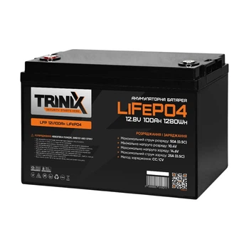 Аккумуляторная батарея LFP литий-железо-фосфатная TRINIX 12V100Ah LiFePo4