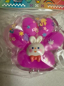Таба Лапка Котика Squishy Сквиши с зайчиком липкая розовая