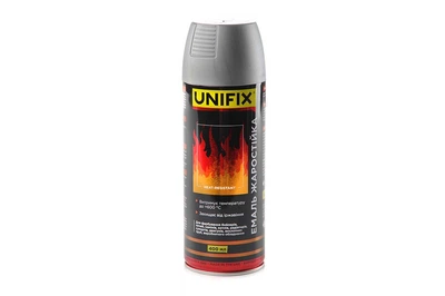 Эмаль жаростойкая Unifix 400мл серебро аэрозольная краска для каминов печей и труб термостойкая краска (DR-P_33IT)