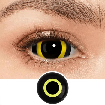 Склеральные линзы желтые на весь глаз ELITE Lens Хорор Елоу 2 шт