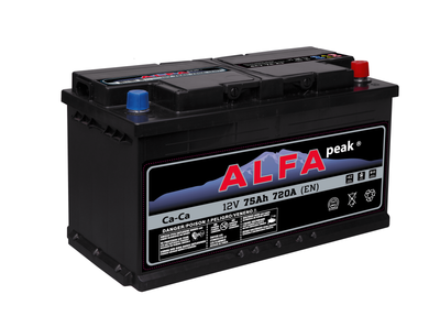 Акумулятор ALFA 75Ah 720A (- +)