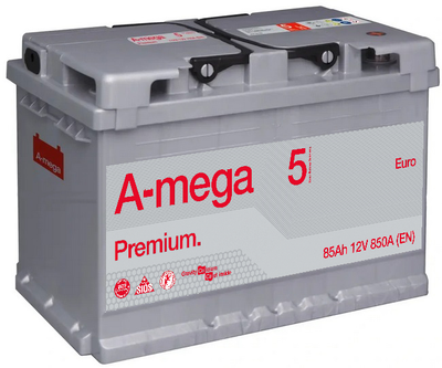 Акумулятор A-mega Premium euro 85Ah 850А (- +)