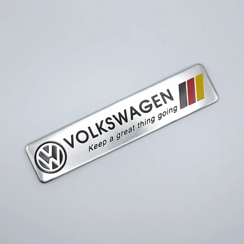 Эмблема алюминиевая Volkswagen Keep a great thing going (Германия) 12,0*2,6 см