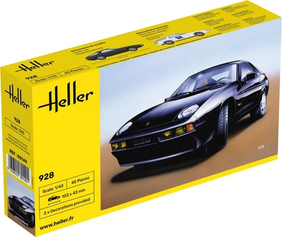 Сборная модель 1/43 германский легковой автомобиль Porsche 928 Heller 80149