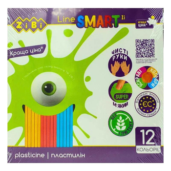 Пластилін 12 кольорів, 240 г, SMART Line ZB.6224