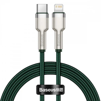 Кабель Baseus Cafule Metal Type-C to Lightning PD 20W (1m) green CATLJK-A06