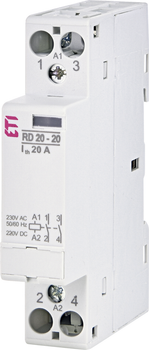 Контактор DIN 230V ETI AC/DC 1 модульный RD 20-20 2но 2464004