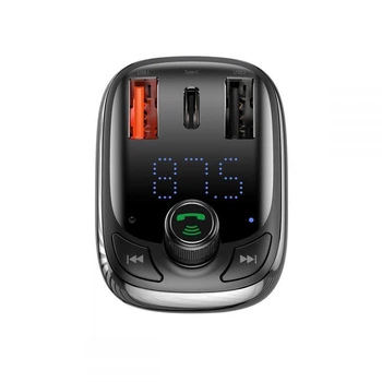 FM трансмиттер Baseus FM Launcher S-13 36W Type-C+2USB (PD+QC3.0) black