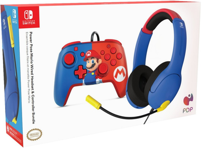 Ігровий набір PDP Mario bundle: Airlite Headset and Mario Power Pose Controller (0708056070298)