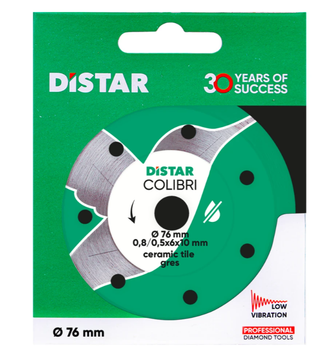 Алмазный диск для керамики Distar Colibri 76x0,8мм
