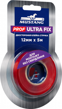 Двухсторонняя лента Mustang Prof Ultra Fix 12 мм x 5 м Прозрачная (1UF125)