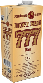 Вино Порт вин 777 біле напівсолодке 1 л 14.5% (4820275980038)