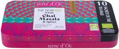 Чорний чай Terre d'Oc Bio Chai Masala & epices 10 х 2 г (3700324436277)