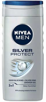 Zestaw kosmetyków do pielęgnacji ciała Nivea Men Silver Control Balsam po goleniu 100 ml + Antyperspirant roll-on 50 ml + Żel pod prysznic 250 ml + Kosmetyczka (9005800383224)