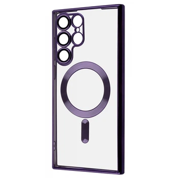 Чохол силіконовий VVave Luxury Metallic Color Ductic Case with MagSafe Magnetic Ring для Samsung Galaxy S22 Ultra deep purple