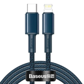Кабель 1м.Type-C to Lightning High Density Braided 20W Blue, Baseus для зарядки, передачи данных (CATLGD-03)