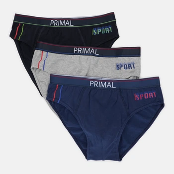 Набор трусов слипов мужских хлопковых Primal S337 M 3 шт Серый/Синий/Черный (ROZ6501056848)