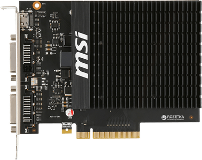 Видеокарта MSI PCI-Ex GeForce GT 710 2048 MB DDR3 (64bit) (954/1600) (2 x DVI, miniHDMI) (GT 710 2GD3H H2D) Б/В