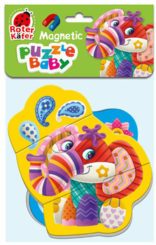 Puzzle z pianki magnetyczne Roter Kafer Baby puzzle Słoń - Krokodyl 5 elementów (4820234760862)