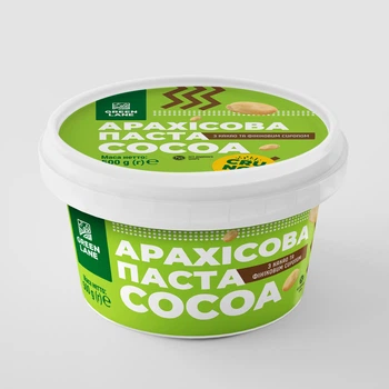 Арахісова паста кранч з какао та фініковим сиропом 500 г., натуральна, без доданого цукру COCOA CRUNCH