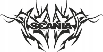 Наліпка на Авто / Вантажівки / Фури / Скло / Кузов " Scania наліпка на зад салона " чорний колір