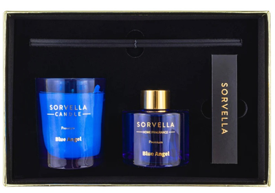 Подарунковий набір Sorvella Perfume Blue Angel Ароматичний дифузор 120 мл + Ароматична свічка 170 г + Сірники (5905489910718)