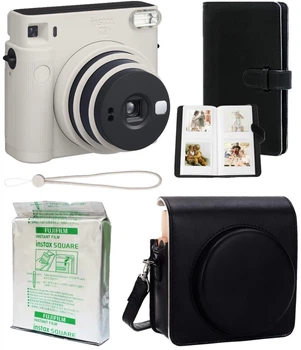Набор с фотокамерой мгновенной печати Fujifilm INSTAX Square SQ1 EX D White / картридж (10 фото) / альбом (80 фото) / чехол черный / ремешок / фотоаппарат INSTAX SQ1