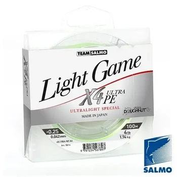 Жилка плетена Team Salmo LIGHT GAME FINE GREEN X4 UltraPE 100/0,064(#0,4) (інд.уп/ *6) (51637) 5014-006