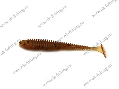 Виброхвост KINETIC съедобный SUPER MINNOW 3,0"-16 (прозрачно-коричневый с блестками) уп.5шт (10972) 00005026