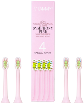 Головки для звукової зубної щітки VITAMMY Symphony, 4 шт рожеві