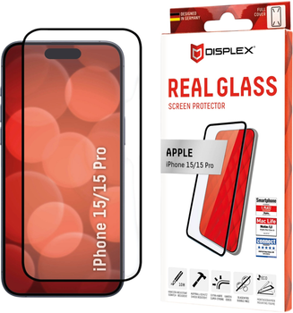 Szkło hartowane Displex Real Glass FC do Apple iPhone 15/15 Pro (4028778120849)