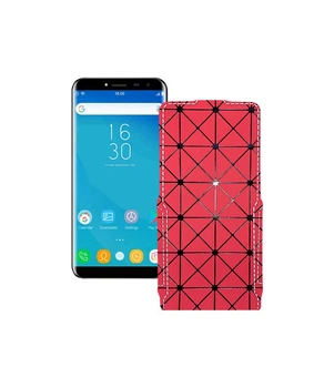 Чохол-флип з екошкіри для телефону Oukitel C8 Червоний ромб