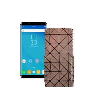 Чохол-флип з екошкіри для телефону Oukitel C8 Коричневий ромб